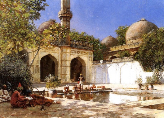 Figures In The Courtyard Of A Mosque