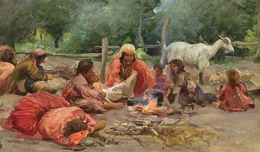 Gypsies By A Campfire