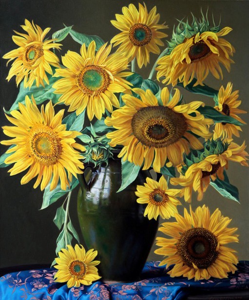 Sunflowers In A Moroccan Urn