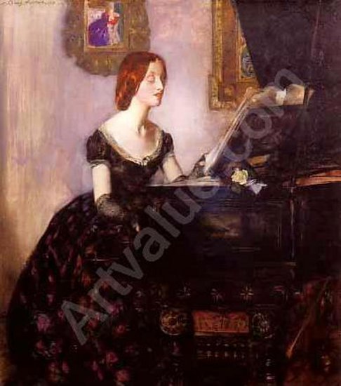 At The Piano - Portrait Of The Artist's First Wife, Mary Hunter