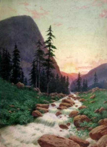 Mountainous Landscape With Stream