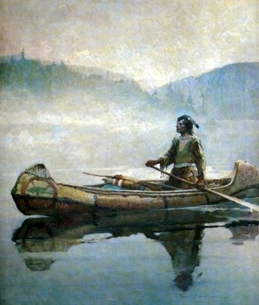 Indian In Canoe