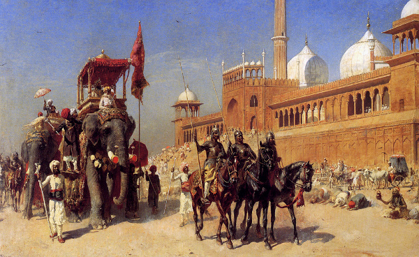 Great Mogul And His Court Returning From The Great Mosque At Delhi, India